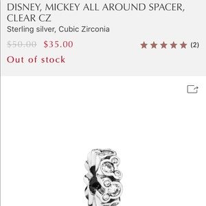 Disney mickey charm spacer